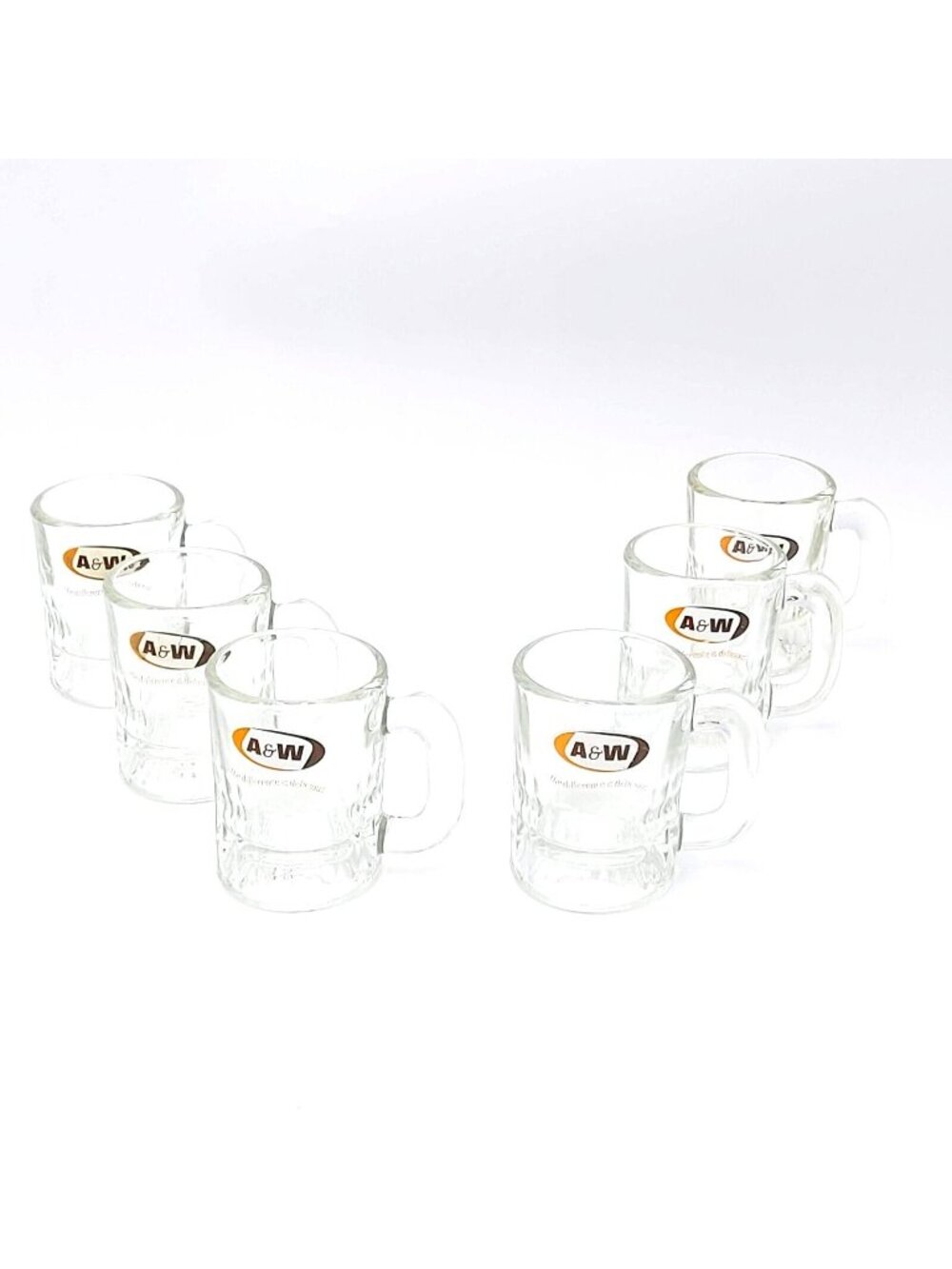 A & W Root Beer Baby Mugs 3.25 in Tall - 4 ounce capacity - Set of 6 Mugs